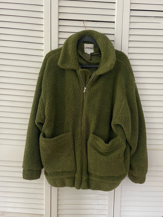 I.AM.GIA Jackets & Blazers - I.AM.GIA Olive Green Sherpa Zip Jacket